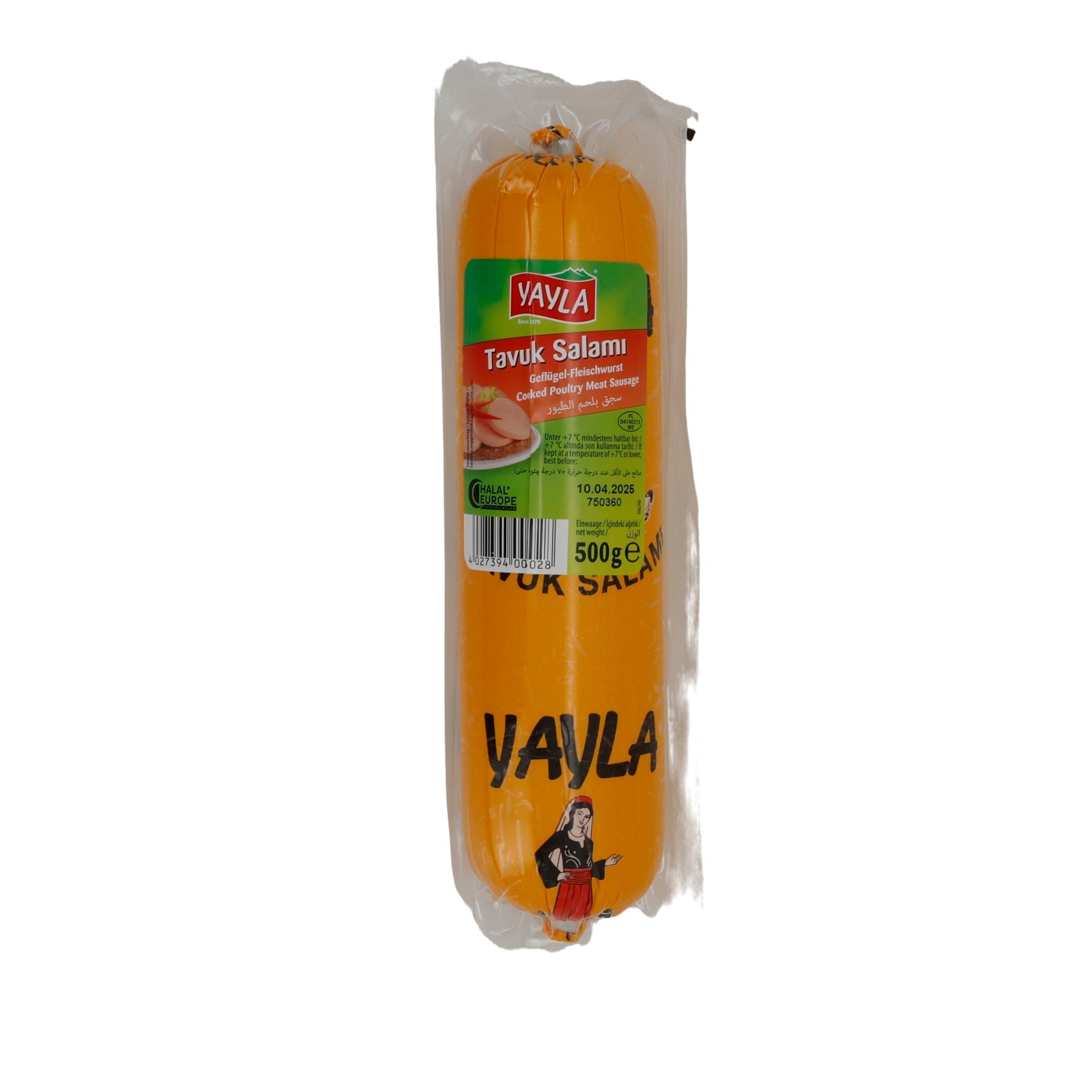 Salami Yayla | Tavuk Salami | Würzig, Geflügel, Halal | 500 g YAYLA